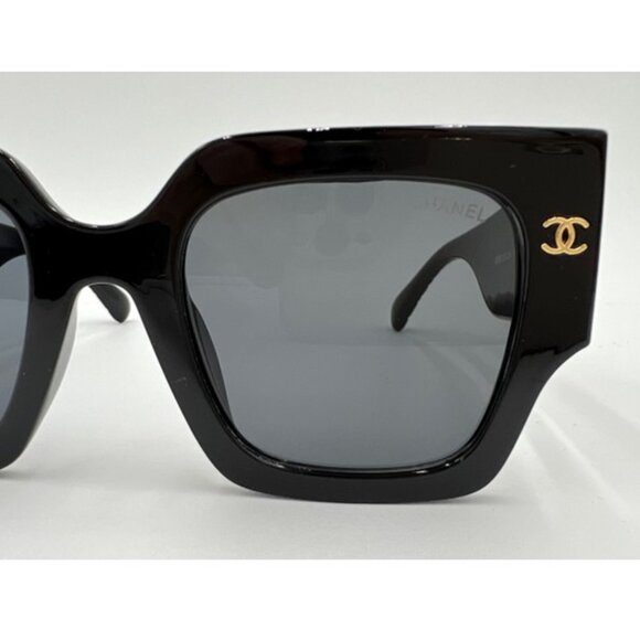 NWT-Chanel Square Sunglasses - Black - Picture 4 of 12